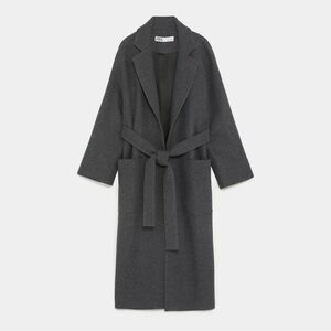 Zara Charcoal Belted Trench Coat